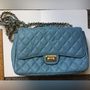 Blue bag synthetic quilted
